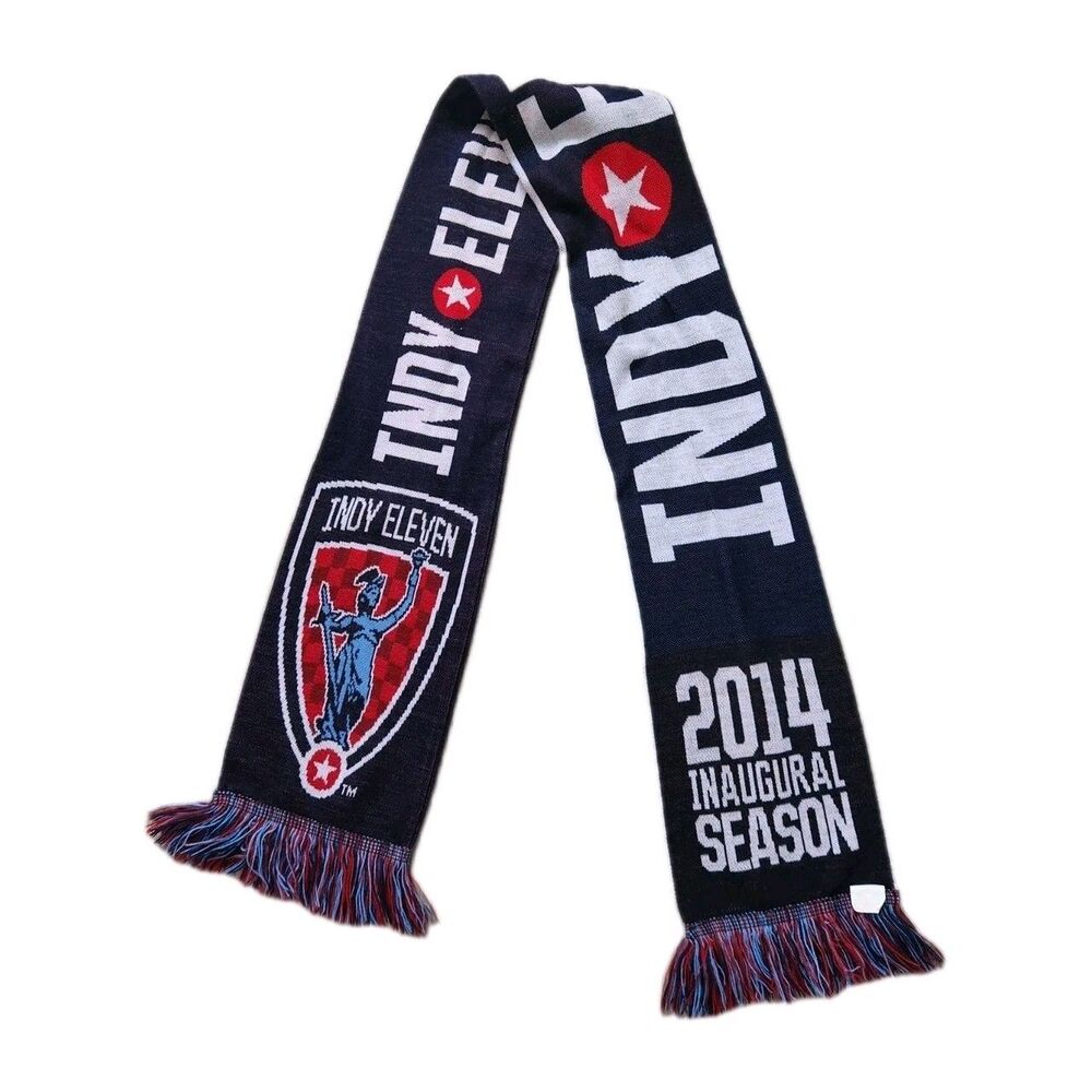 Indy Eleven Soccer Scarf 2014 Inaugural Season USL Collectible Fan Knit Fringe